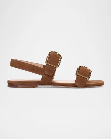 Veronica Beard Maglio Suede Flat Sandals | Thumbnail 1 Veronica Beard Maglio Suede Flat Sandals | Thumbnail 1