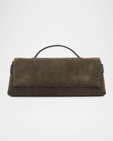 Brunello Cucinelli Essence Suede Top-Handle Bag | Thumbnail 1 Brunello Cucinelli Essence Suede Top-Handle Bag | Thumbnail 1