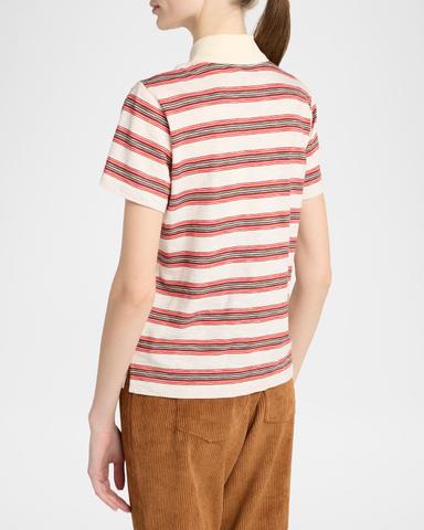 Moncler Striped Short-Sleeve Polo | Thumbnail 3 Moncler Striped Short-Sleeve Polo | Thumbnail 3