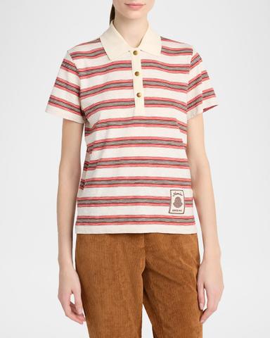 Moncler Striped Short-Sleeve Polo | Thumbnail 4 Moncler Striped Short-Sleeve Polo | Thumbnail 4