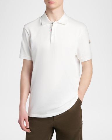 Moncler Men 's Tricolor-Placket Pique Polo Shirt | Thumbnail 4 Moncler Men 's Tricolor-Placket Pique Polo Shirt | Thumbnail 4