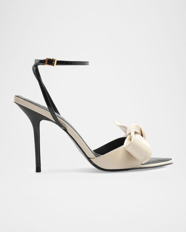 100mm Elodie Leather Bow Sandals 100mm Elodie Leather Bow Sandals