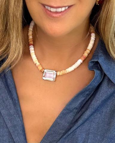 Dina Mackney Emerald-Cut Quartz on Shell Choker | Thumbnail 1 Dina Mackney Emerald-Cut Quartz on Shell Choker | Thumbnail 1