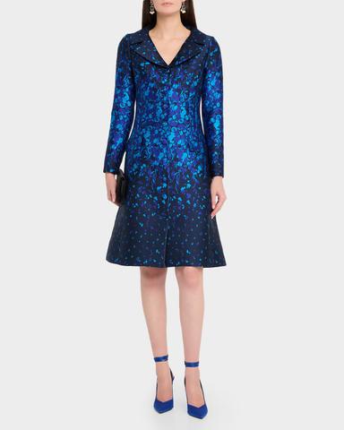 Rickie Freeman for Teri Jon Abstract-Print Mikado Coat Dress | Thumbnail 2 Rickie Freeman for Teri Jon Abstract-Print Mikado Coat Dress | Thumbnail 2