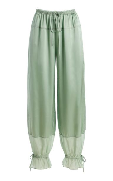 Ulla Johnson Camile Chiffon-Trimmed Satin Pants | Thumbnail 2 Ulla Johnson Camile Chiffon-Trimmed Satin Pants | Thumbnail 2