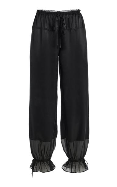 Ulla Johnson Camile Chiffon-Trimmed Satin Pants | Thumbnail 3 Ulla Johnson Camile Chiffon-Trimmed Satin Pants | Thumbnail 3