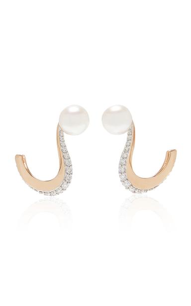 Marie Mas 18K Rose Gold Pearl And Diamond Nova Earrings | Thumbnail 1 Marie Mas 18K Rose Gold Pearl And Diamond Nova Earrings | Thumbnail 1