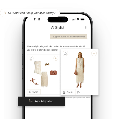 Vêtir virtual avatar try-on with AI stylist chat on mobile